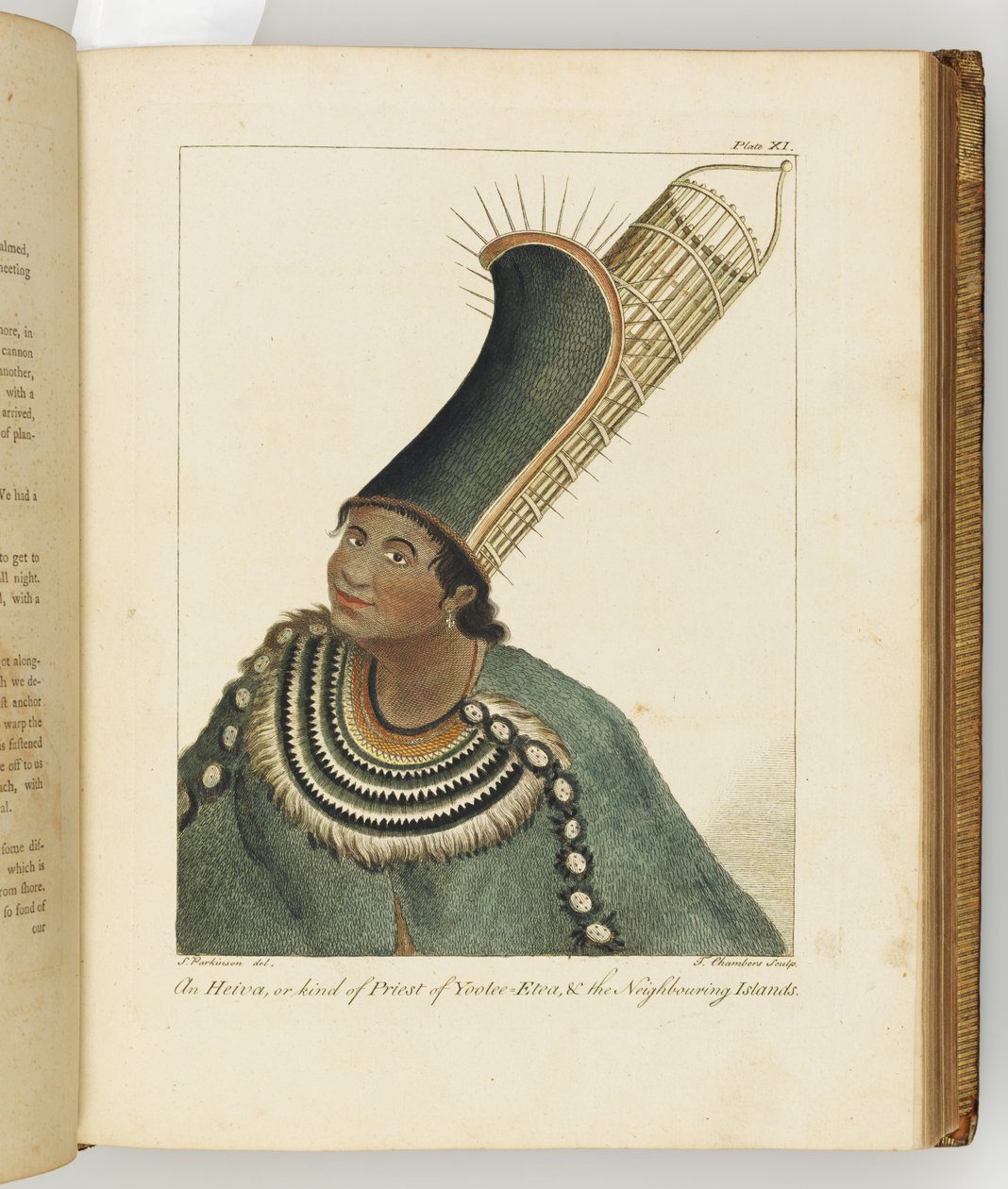 Illustration fra A journal of a voyage to the South Seas: in His Majestys ship, the Endeavour, 1794 (håndkoloreret gravering) af Sydney