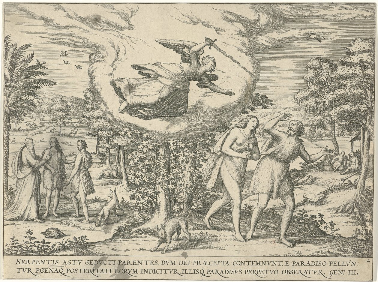 Udvisning fra paradis af Symon Novelanus (attributed to)