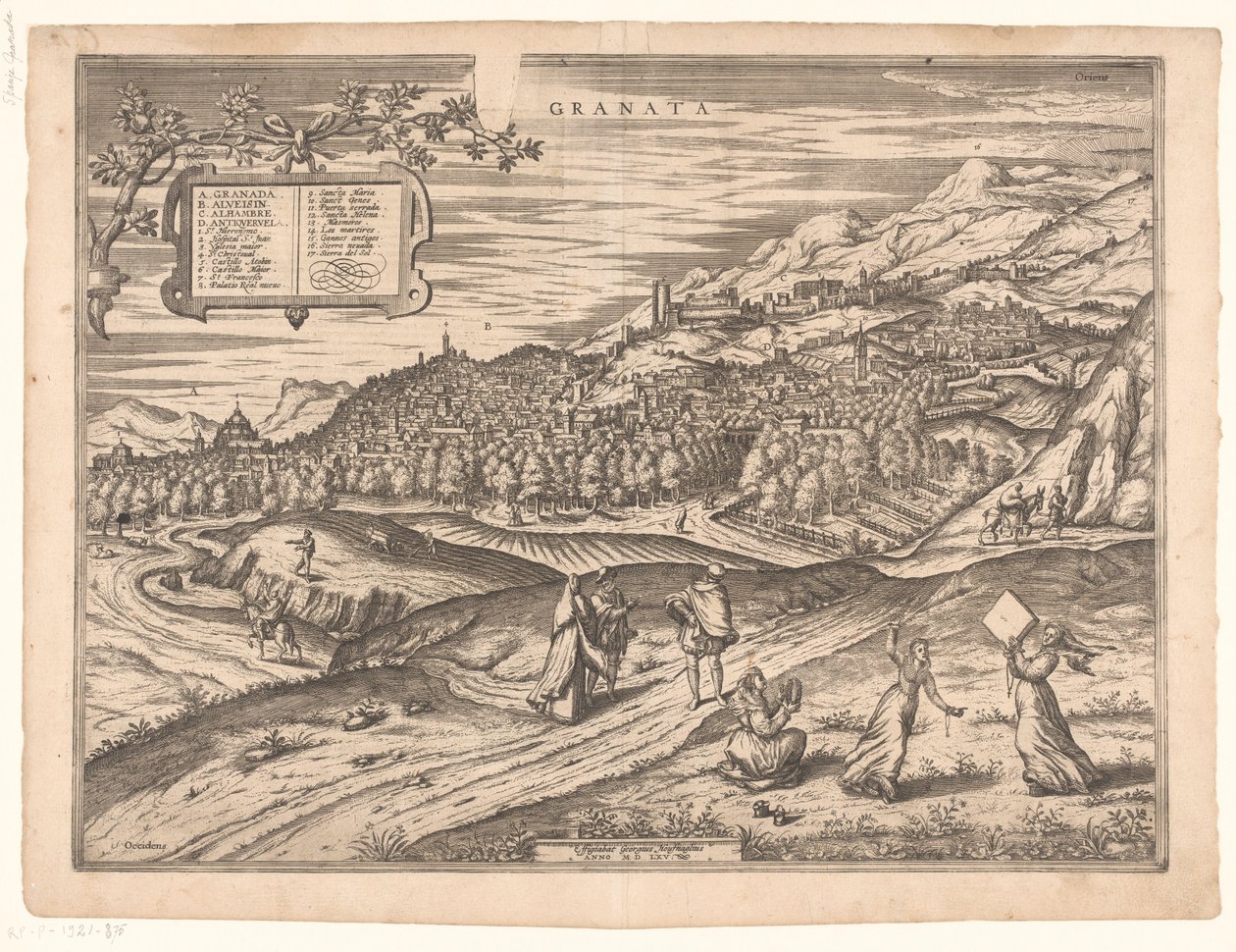Udsigt over Granada Granata (titel på objekt) af Symon Novelanus (possibly)