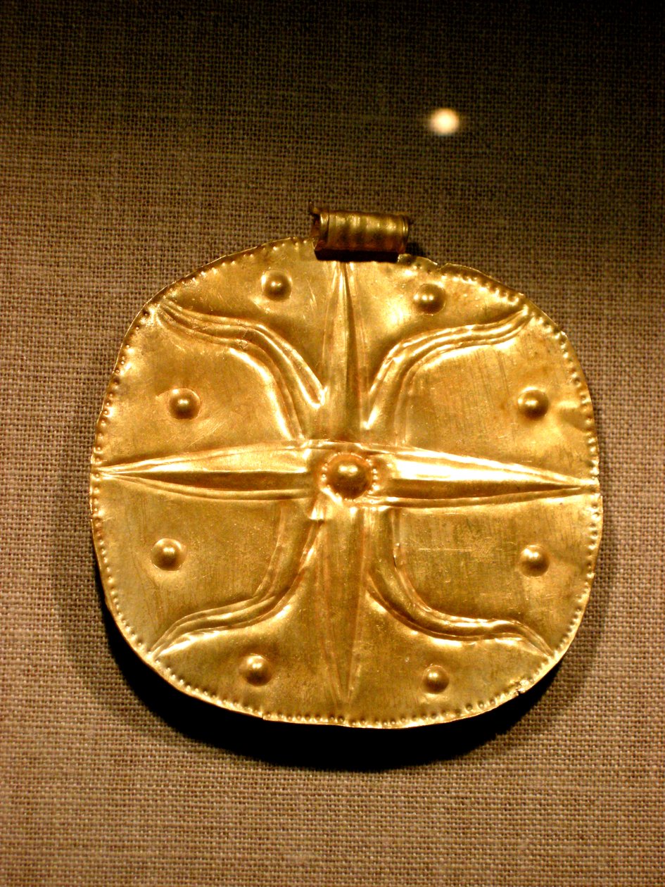 Palæstinensisk-syrisk vedhæng fra Kanaan, ca. 1750 f.Kr. (guld) af Syrian School