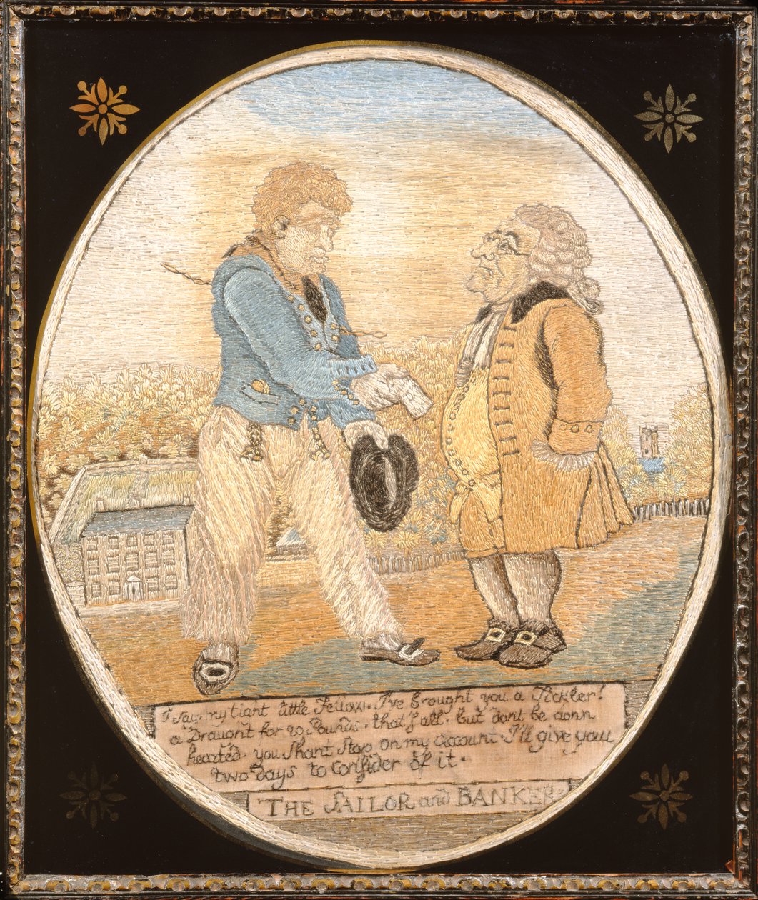 The Sailor and Banker, efter en karikatur pub. 1799 (silke) af T. and Woodward,G.M. Rowlandson