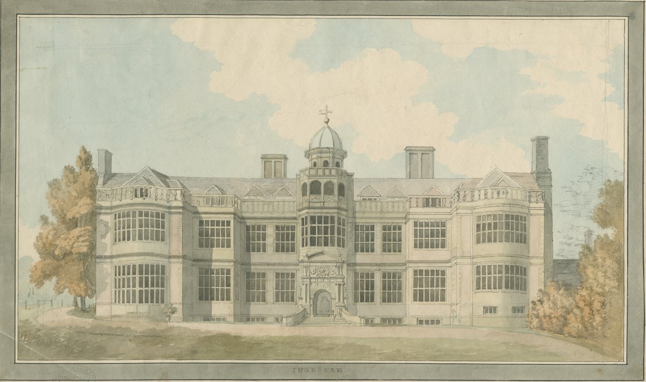 Ingestre Hall: water color painting, nd [1791] dani af T Carter