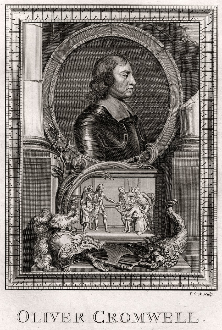 Oliver Cromwell, 1775 af T. Cook