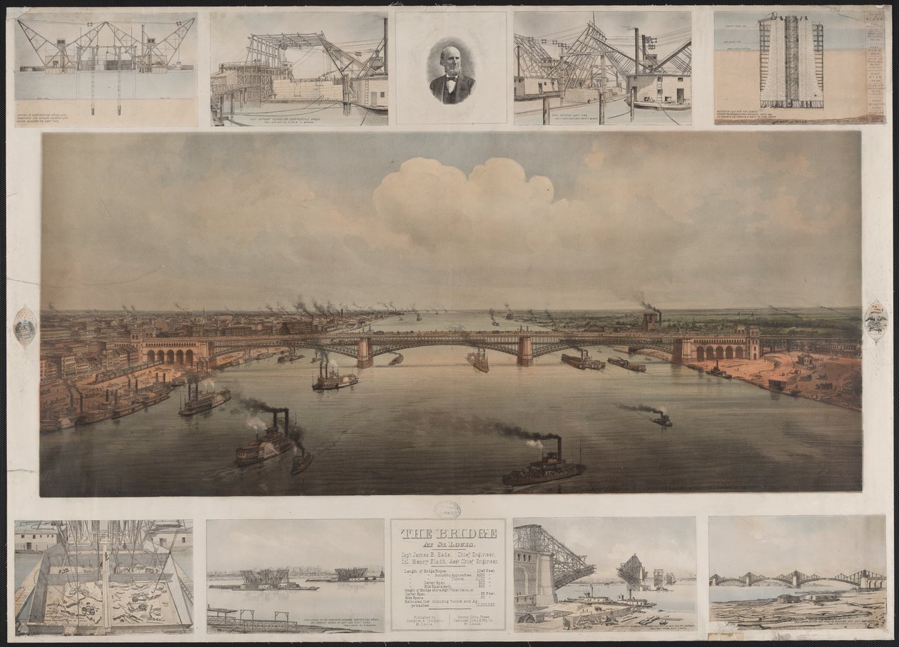 The Bridge at St Louis, ca. 1874 (kromolitografi) af T. Welcker