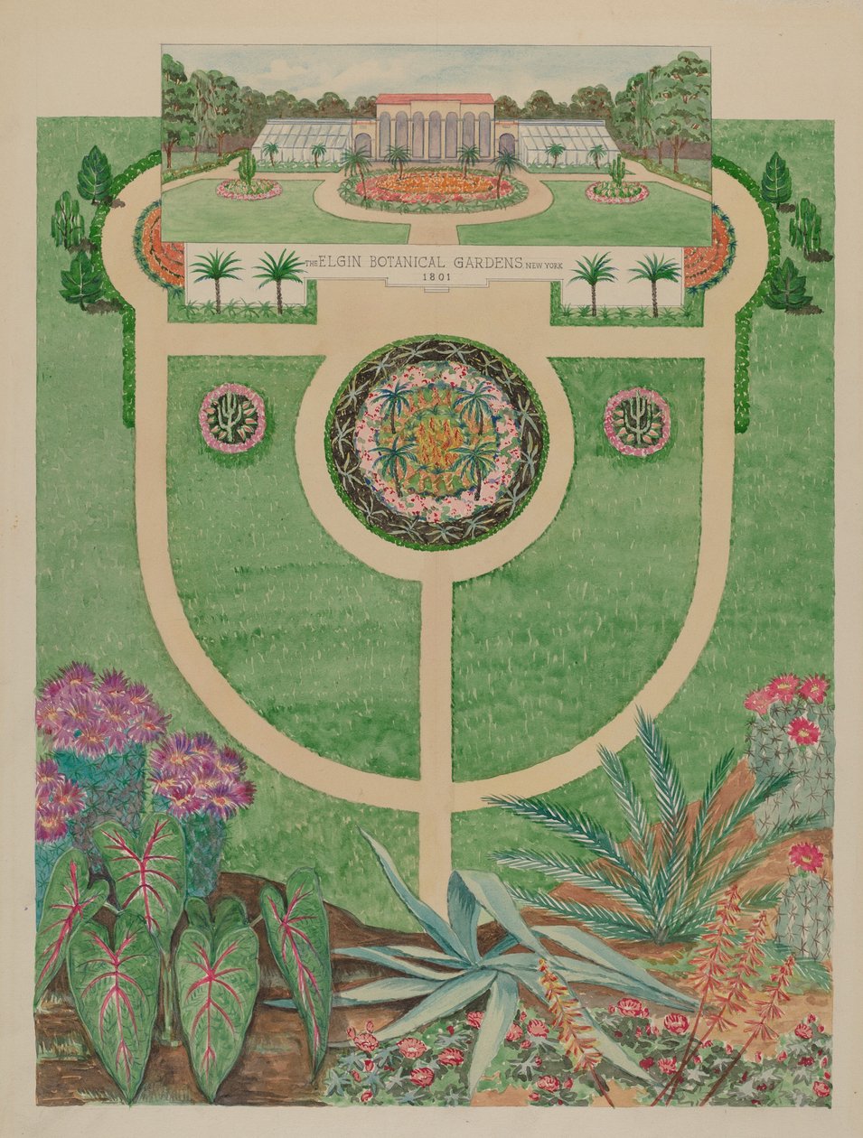 Elgin Botaniske Have, ca. 1936. af Tabea Hosier
