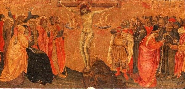 Korsfæstelse, predella panel (tempera på panel) af Taddeo di Bartolo