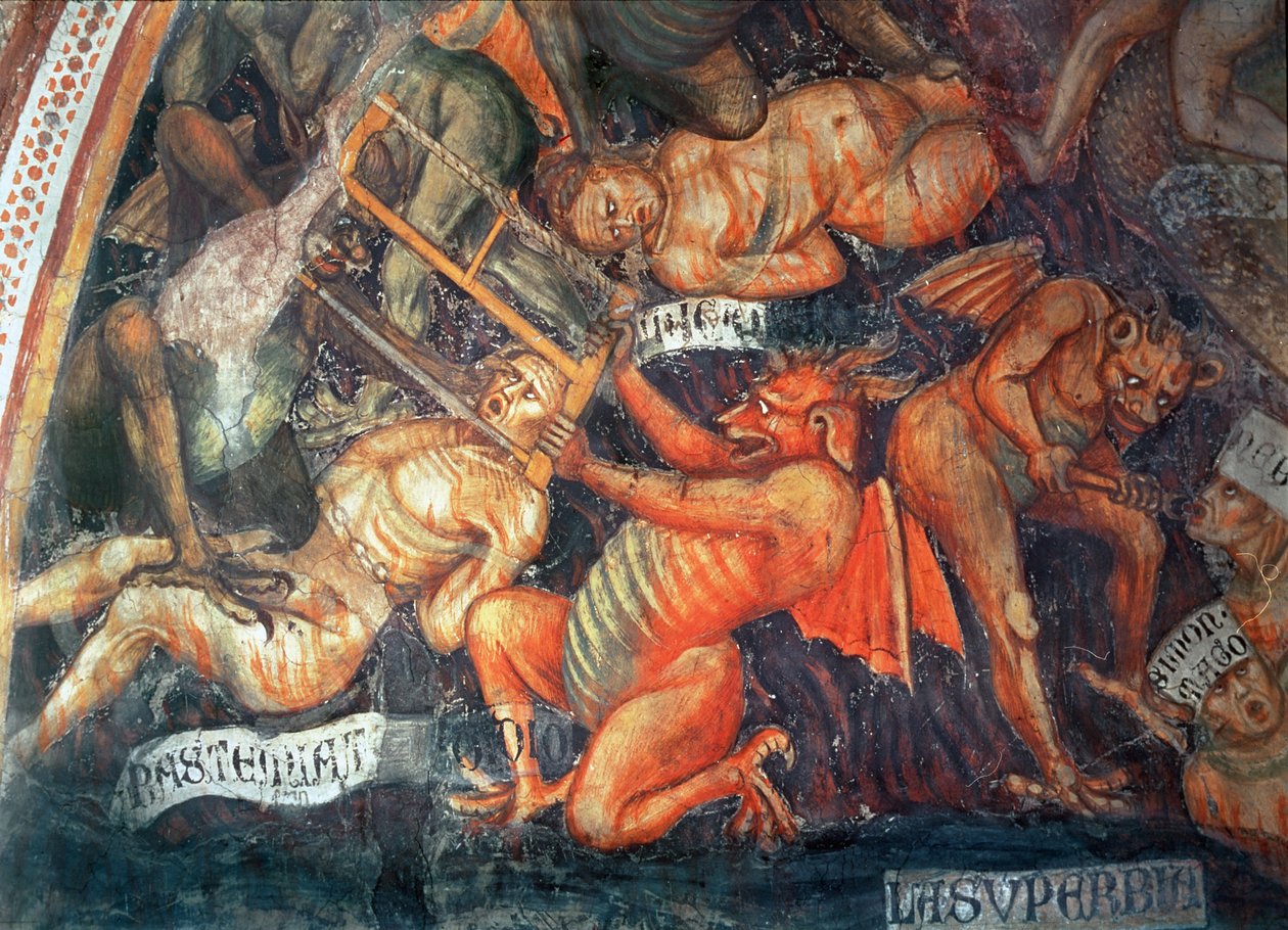 Helvede, detalje af de stolte, c.1394 af Taddeo di Bartolo