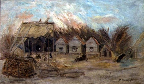 Kaninerne (olie på lærred) af Tadeusz Makowski