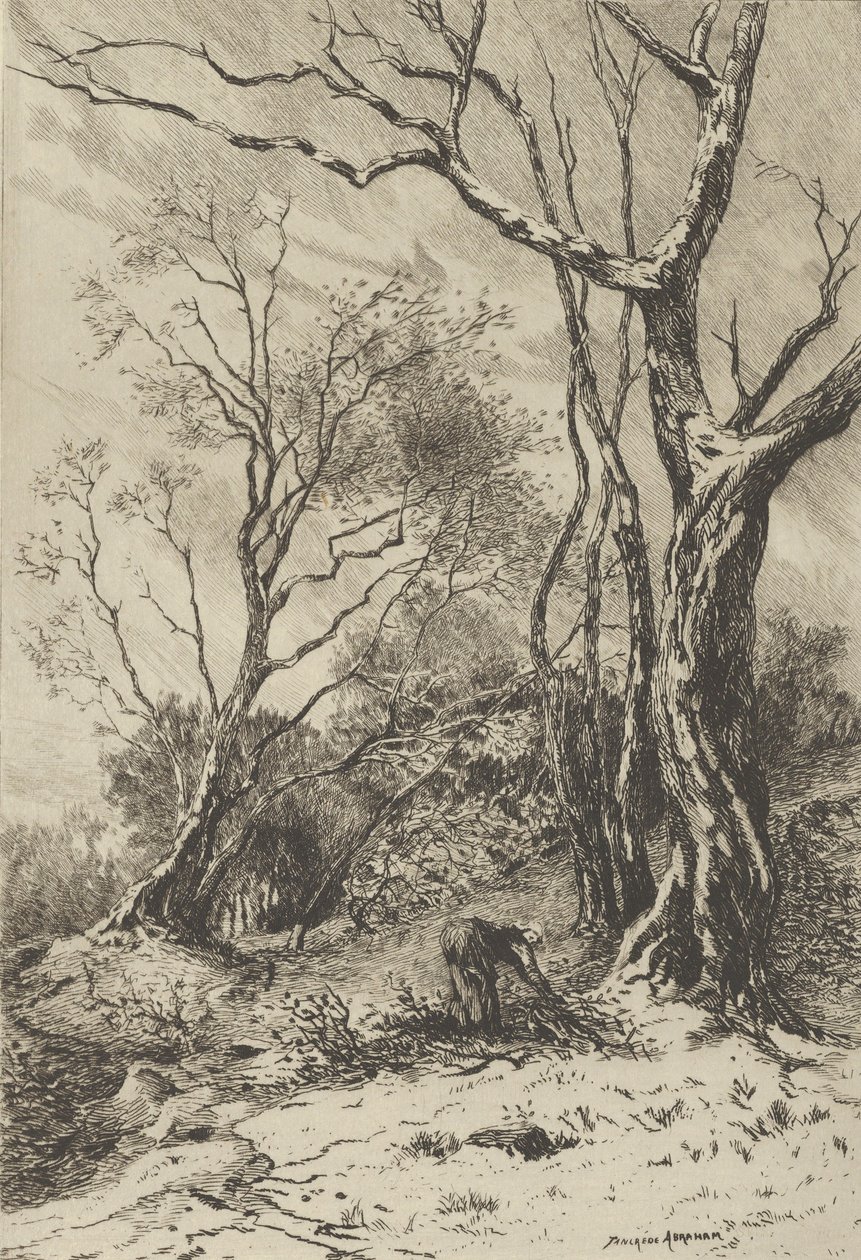 En Hiver., 1800-tallet. af Tancrède Abraham