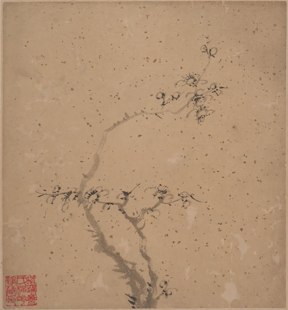Blomstrende blomme, dateret 1840. af Tang Yifen
