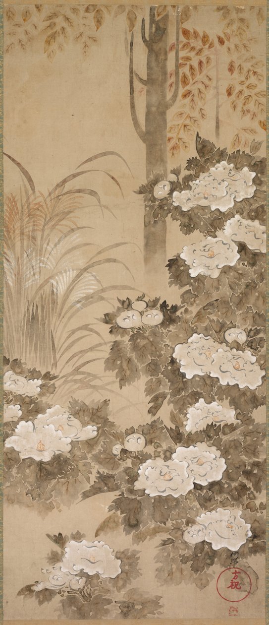 Efterårets blomster og løv, midten af 1700-tallet. af Tatebayashi Kagei