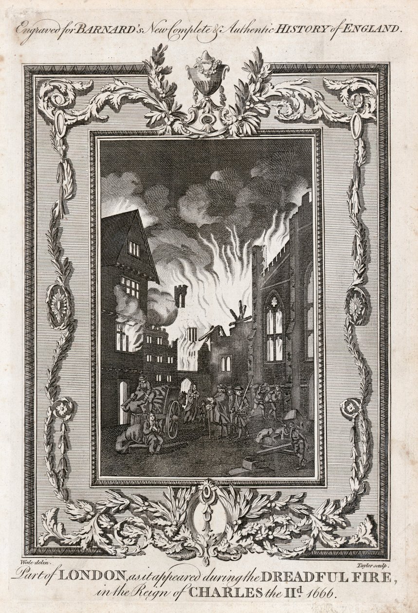 Great Fire of London, 1666 c1783 af Taylor