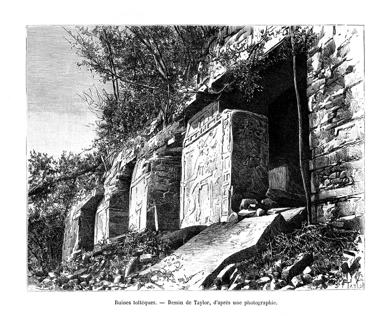 Toltec-ruiner, Mexico, 1800-tallet af Taylor