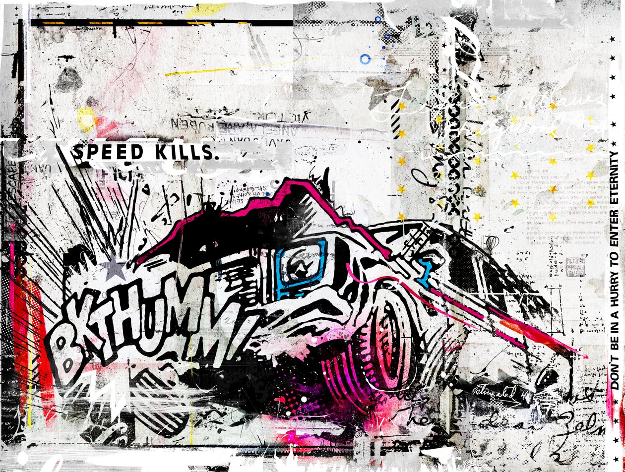 BKTHUMM, 2015 (Collage på lærred) af Teis Albers