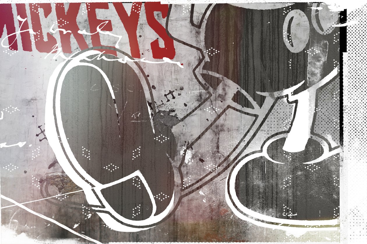 Mickeys, 2016 (Collage på lærred) af Teis Albers