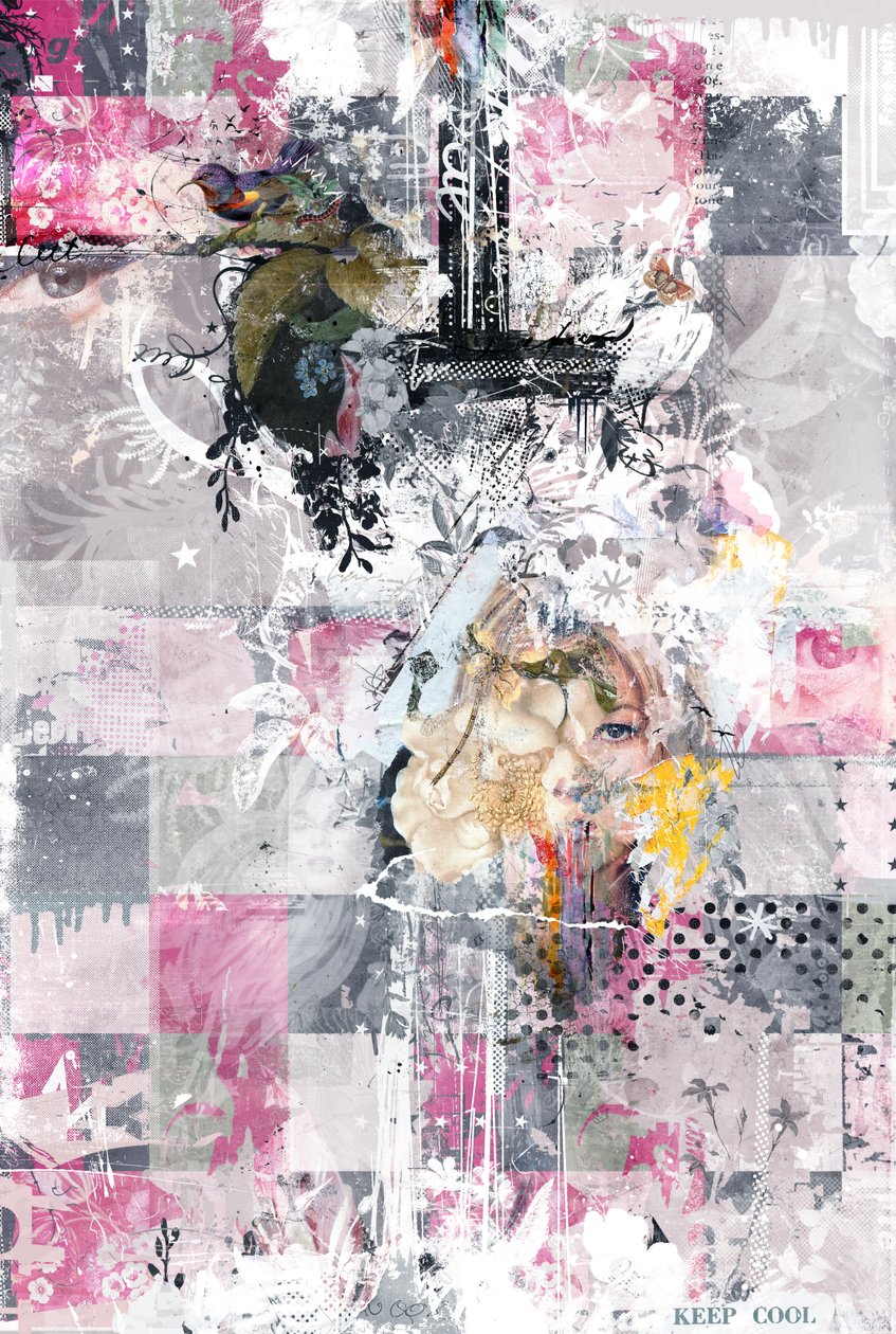 Nature Patchwork, 2016 (Collage på lærred) af Teis Albers
