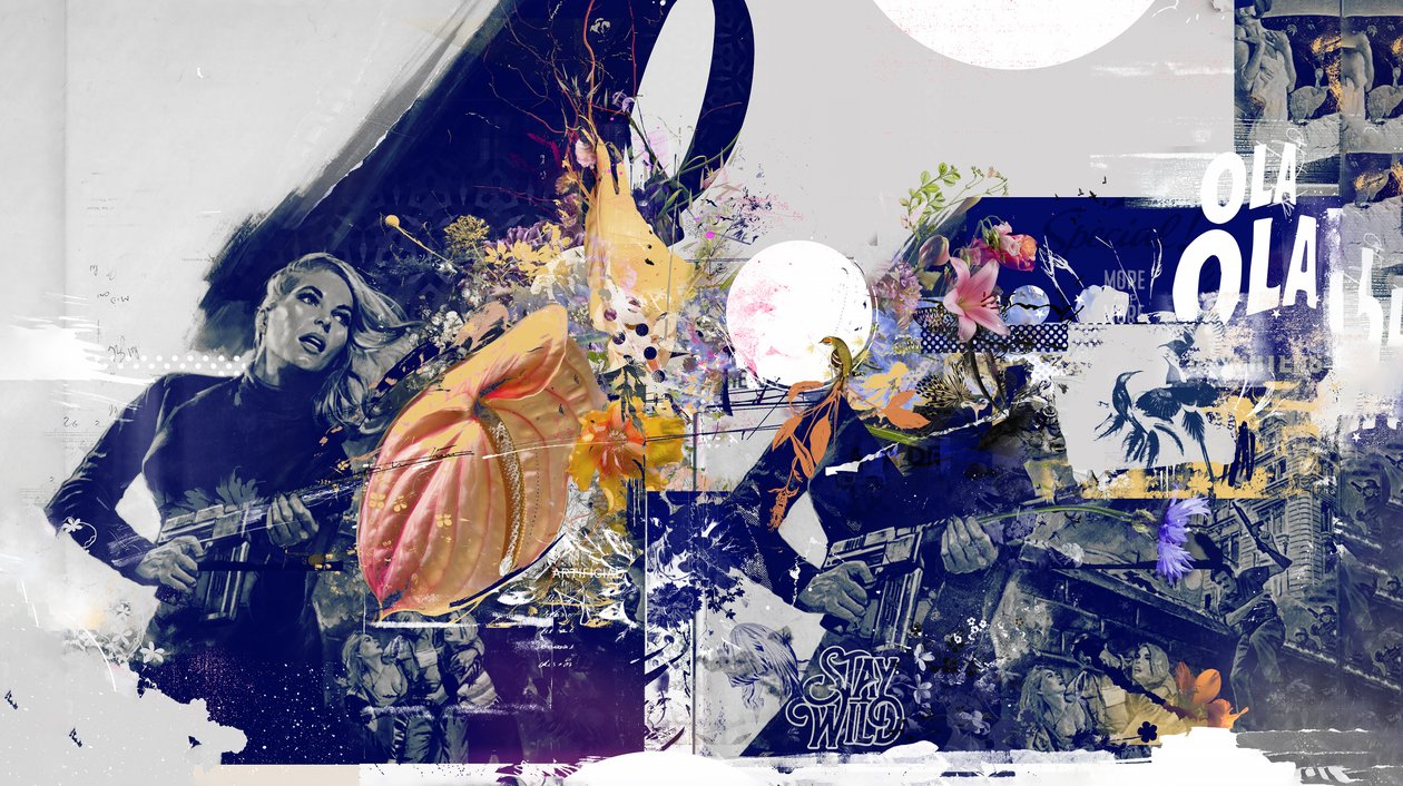 OLALA, 2016 (Collage på lærred) af Teis Albers