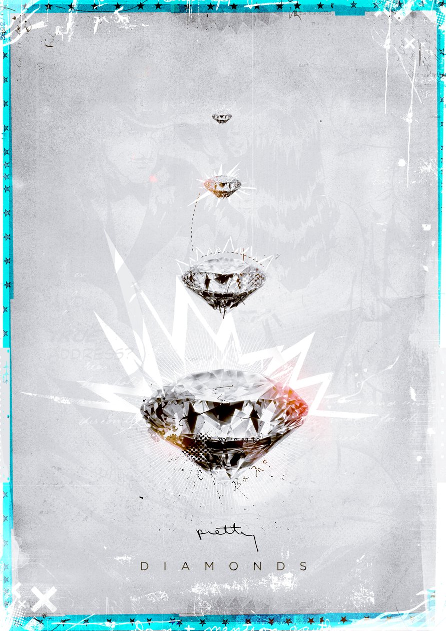 Pretty Diamonds, 2014 (Collage på lærred) af Teis Albers