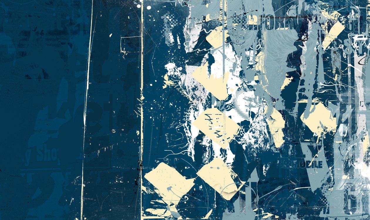 Quilty, 2014 (Collage på lærred) af Teis Albers