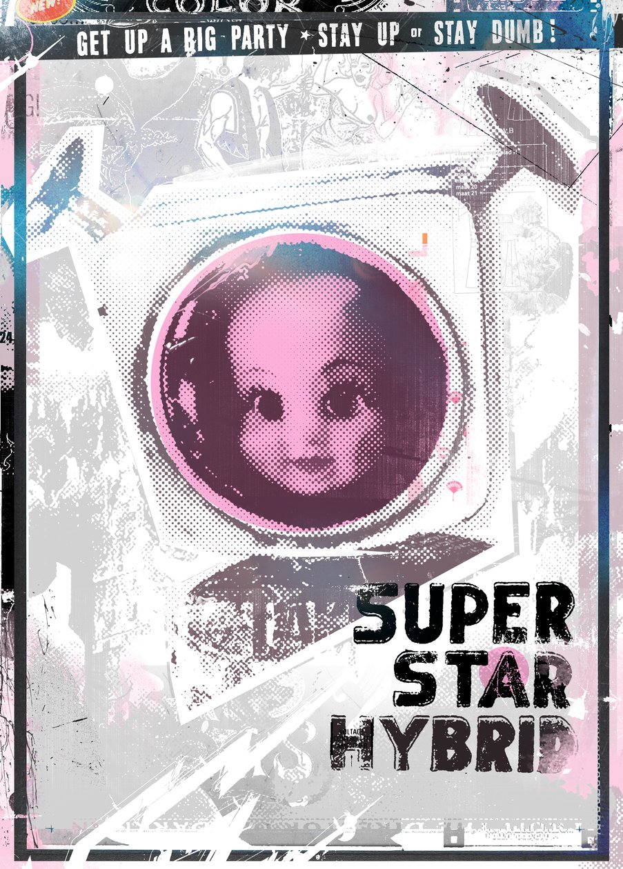 Super Star Hybrid, 2016 (Collage på lærred) af Teis Albers