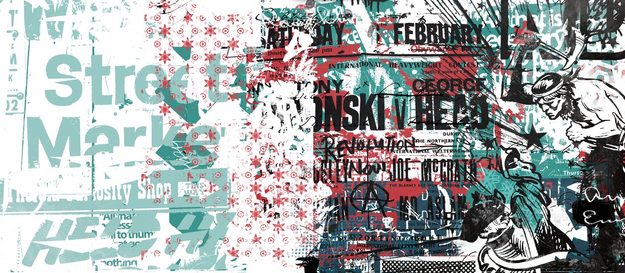 Tomahawk race, 2015 (Collage på lærred) af Teis Albers