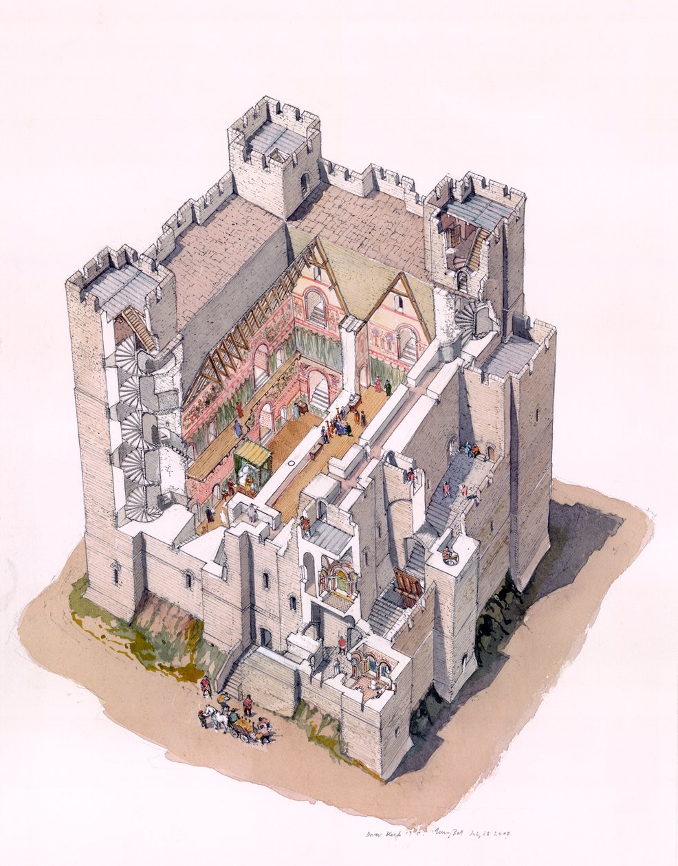 Dover Castle Keep c1190, c1990-2010 af Terry Ball