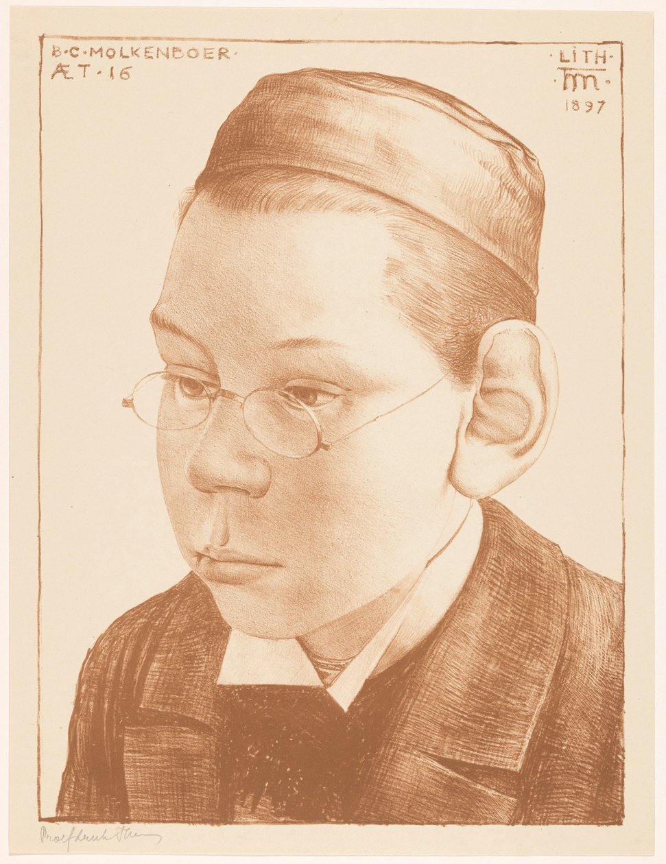 Portræt af Bernard Molkenboer af Theo Molkenboer