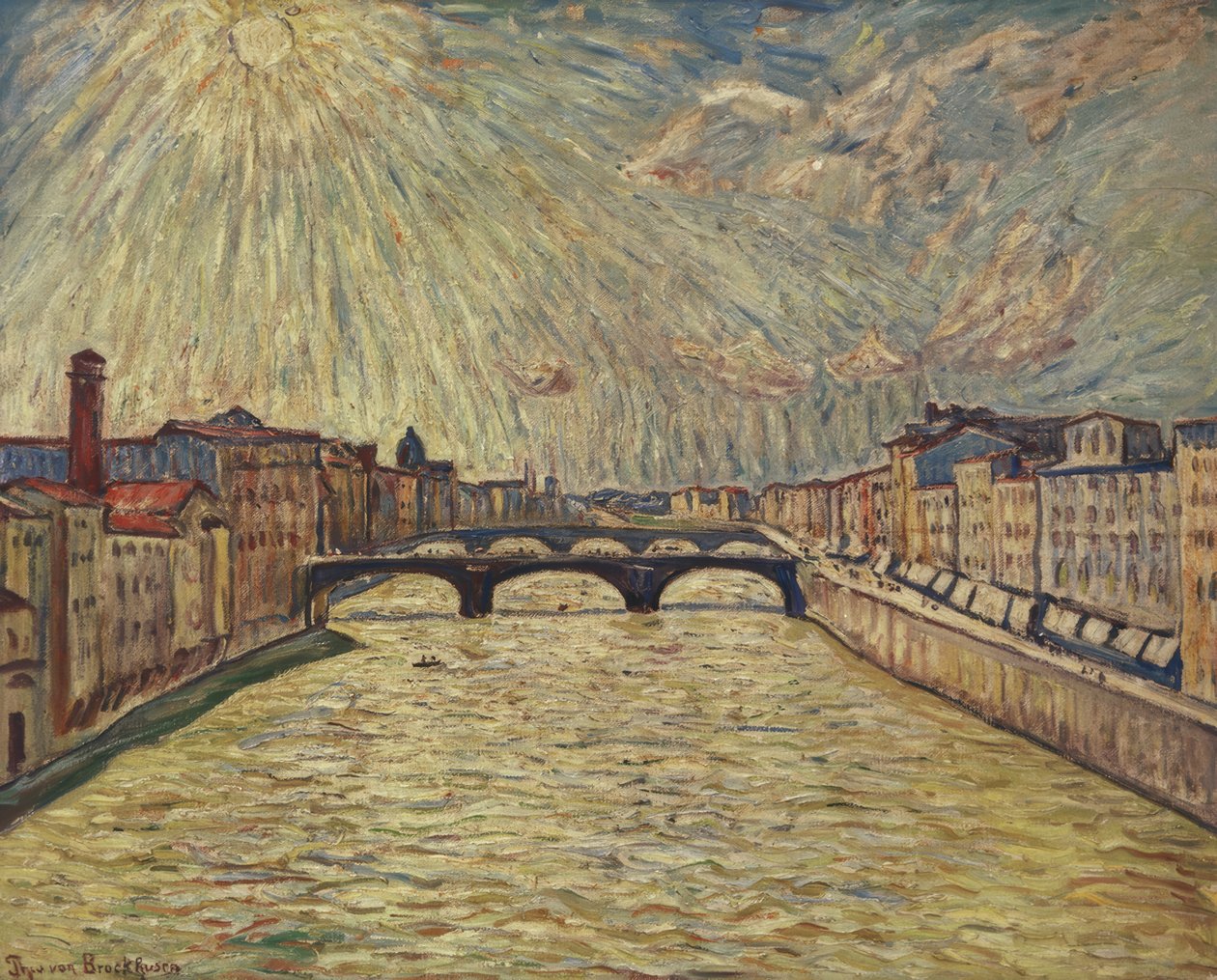 Arno Bridge i Firenze I af Theo von Brockhusen