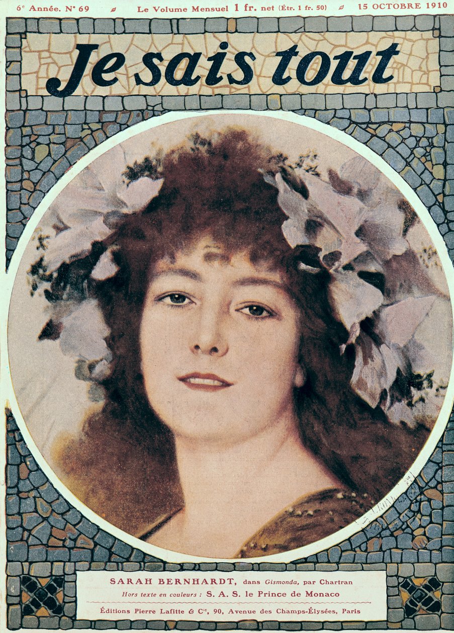 Sarah Bernhardt (1844-1923) i Gismonda af Victorien Sardou (1831-1908) forside af 