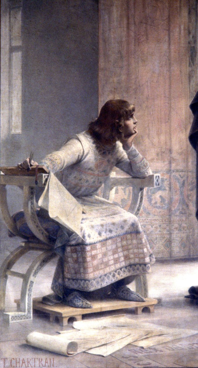Uddannelse af Saint Louis, ca. 1885 (fresko) af Theobald Chartran