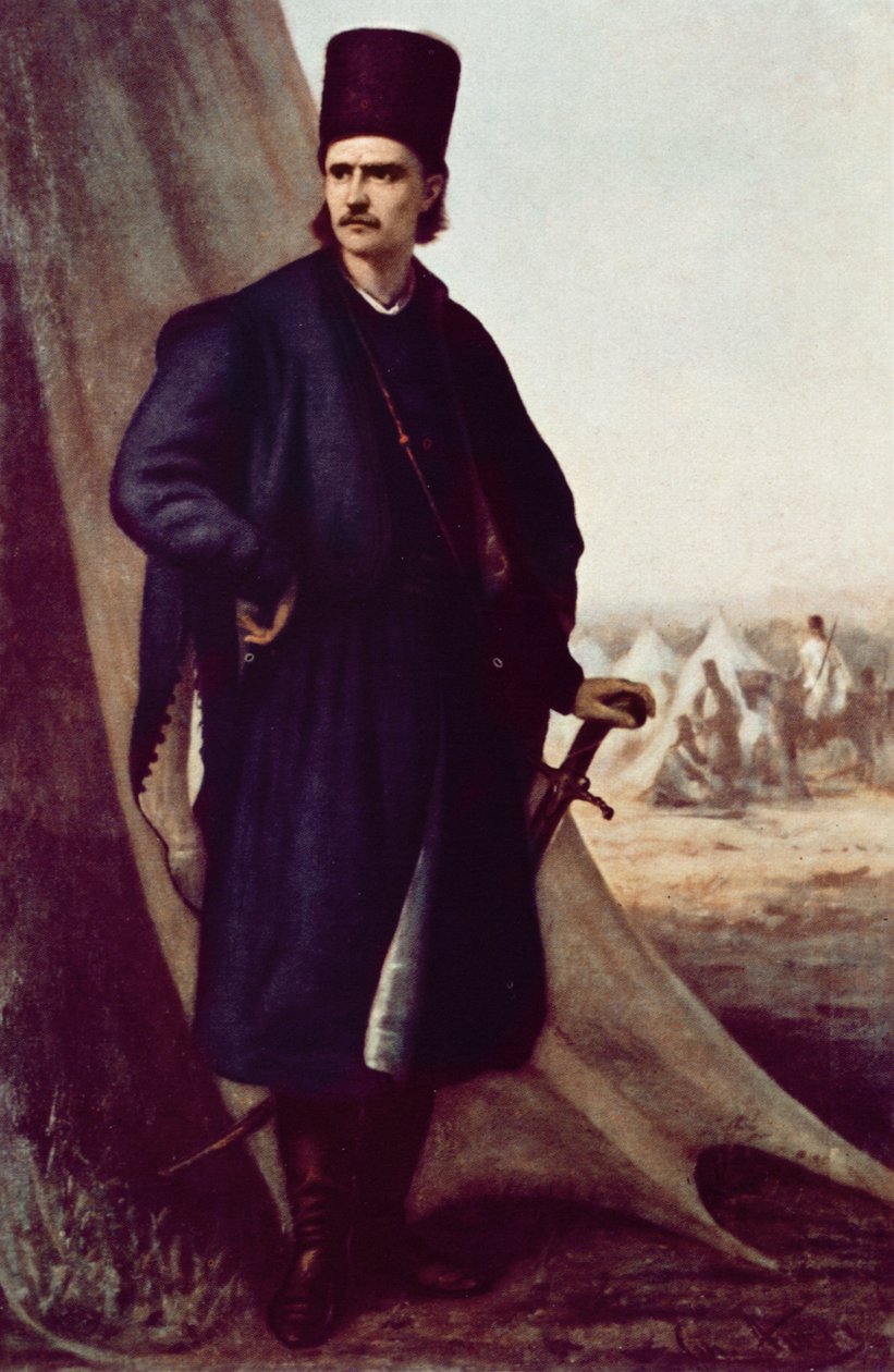 Portræt af Tudor (Theodor) Vladimirescu af Theodor Aman