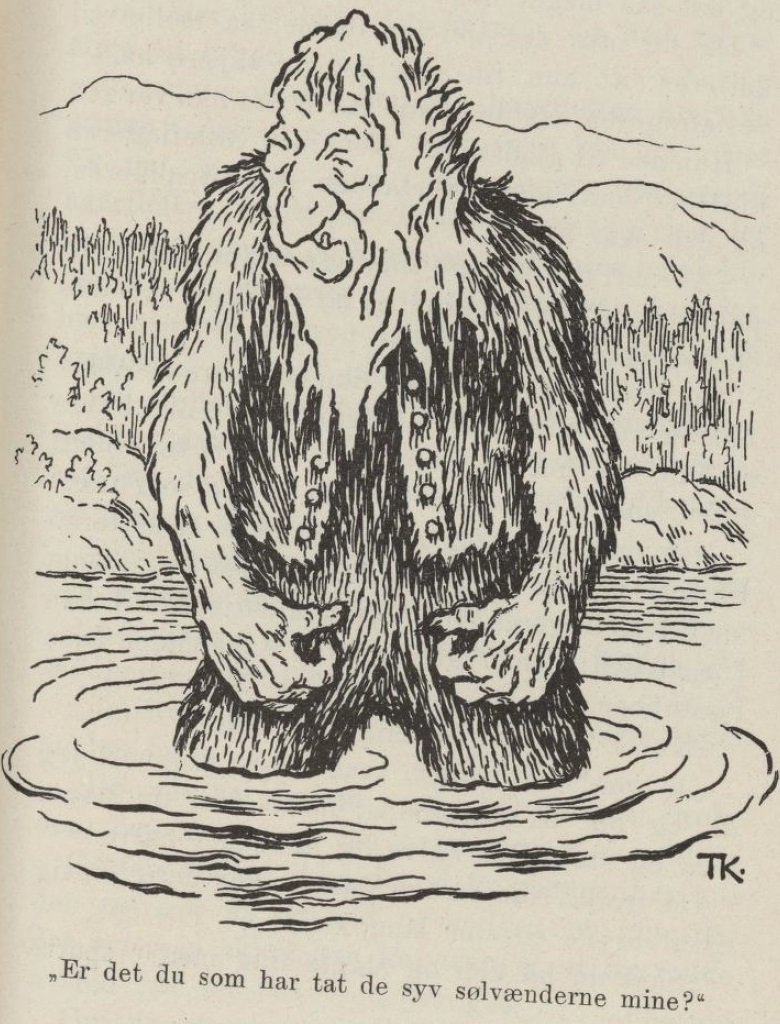 Støvler og Trolden Askeladden der stjal..til trolden af Theodor Kittelsen