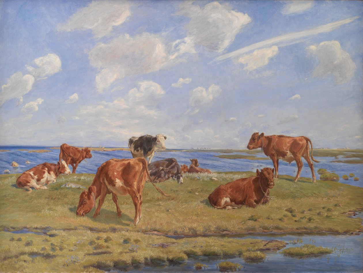 Kalve ved stranden af Theodor Philipsen