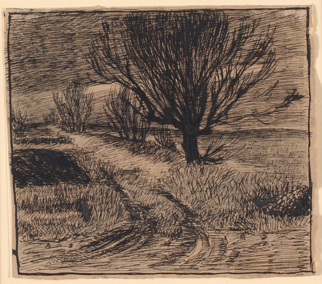 Markvej ved Lindenborg, vinter af Theodor Philipsen