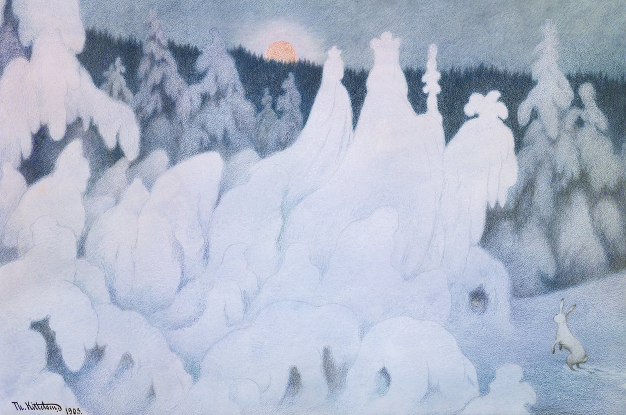 Nytår spille tricks af Theodor Kittelsen