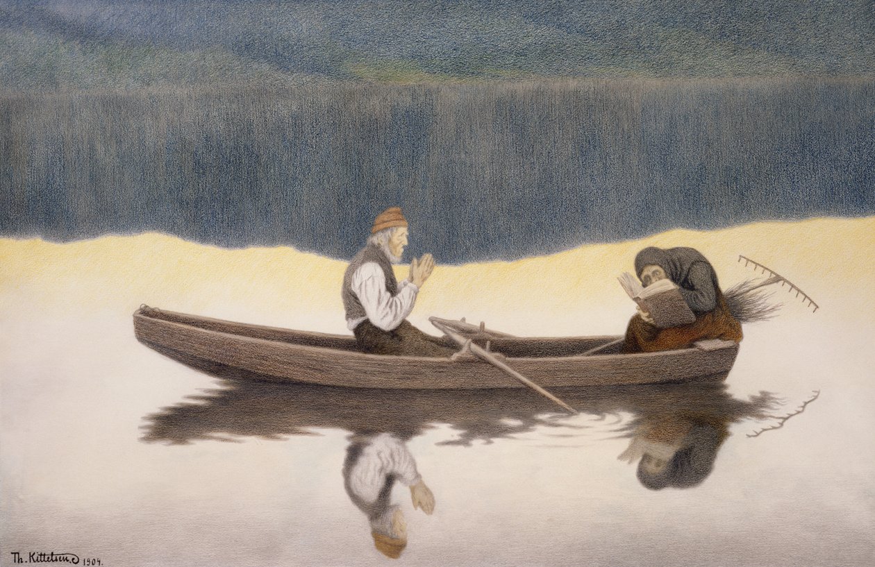 Over søen og floden af Theodor Kittelsen