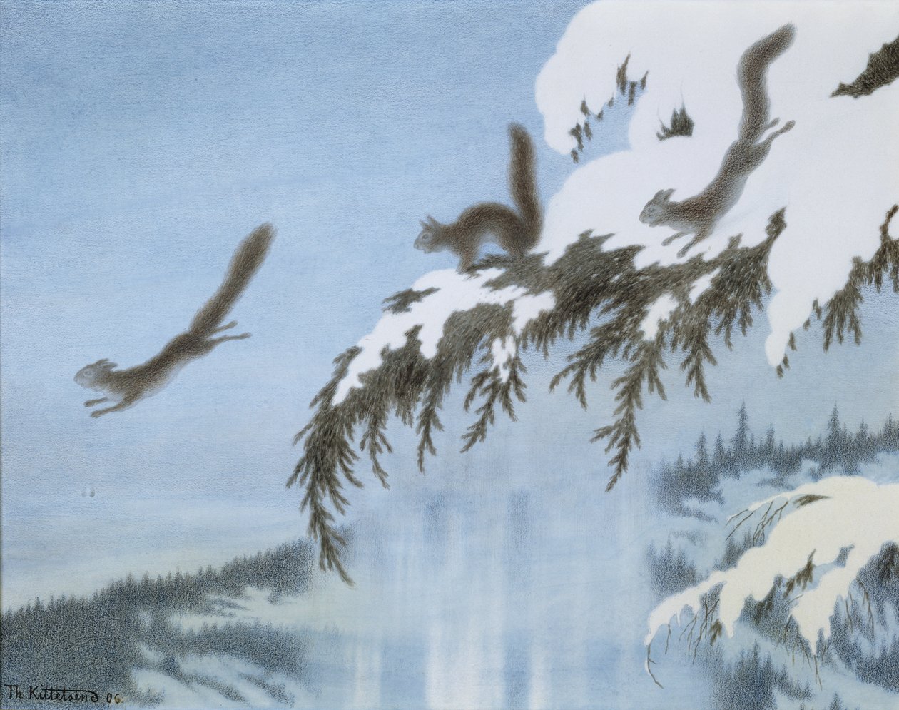 Egern på flugt af Theodor Kittelsen
