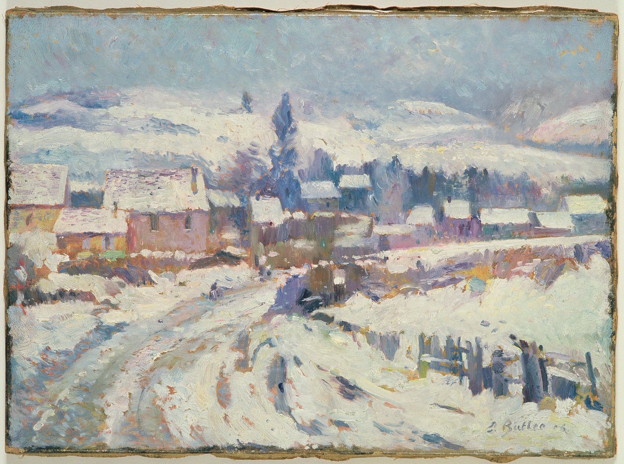 Landsby under sne, 1906 af Theodore Earl Butler