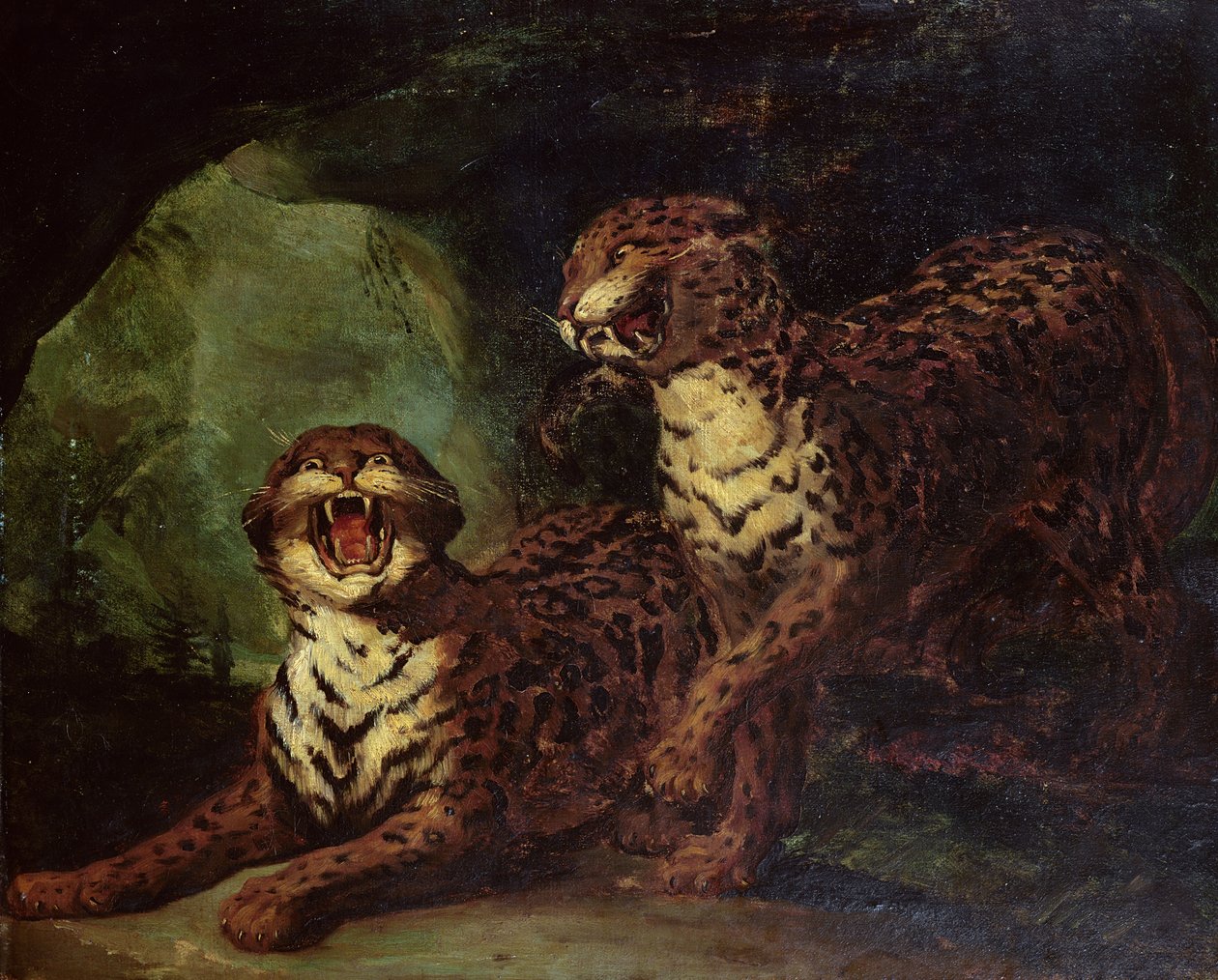 To Leoparder, ca. 1820 af Theodore Gericault