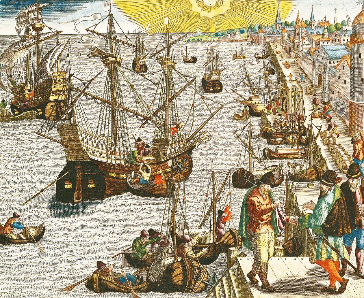 Afgang fra Lissabon til Brasilien, Ostindien og Amerika, illustration fra 