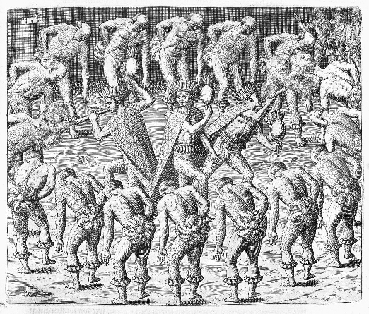 Tupinamba-indianere observeret af Hans Staden under hans rejse til Brasilien, 1552, fra 