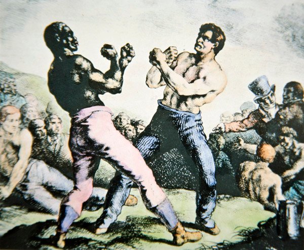 The Boxers (farve litho) af Theodore (after) Gericault