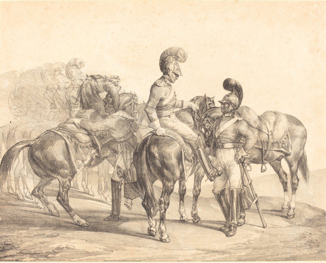 Et Parti af Livgarde af Theodore Gericault