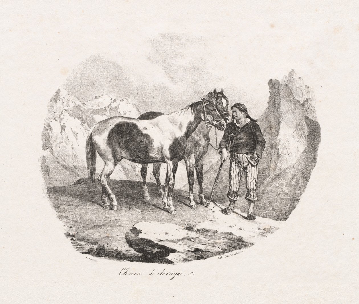 Heste i Auvergne, 1822. af Theodore Gericault