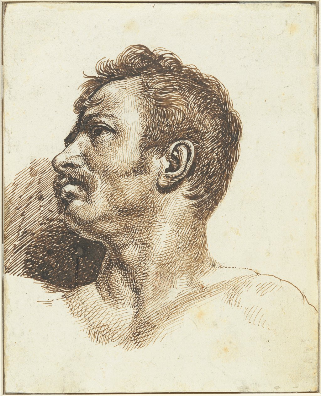 Hoved af en mand [recto] af Theodore Gericault