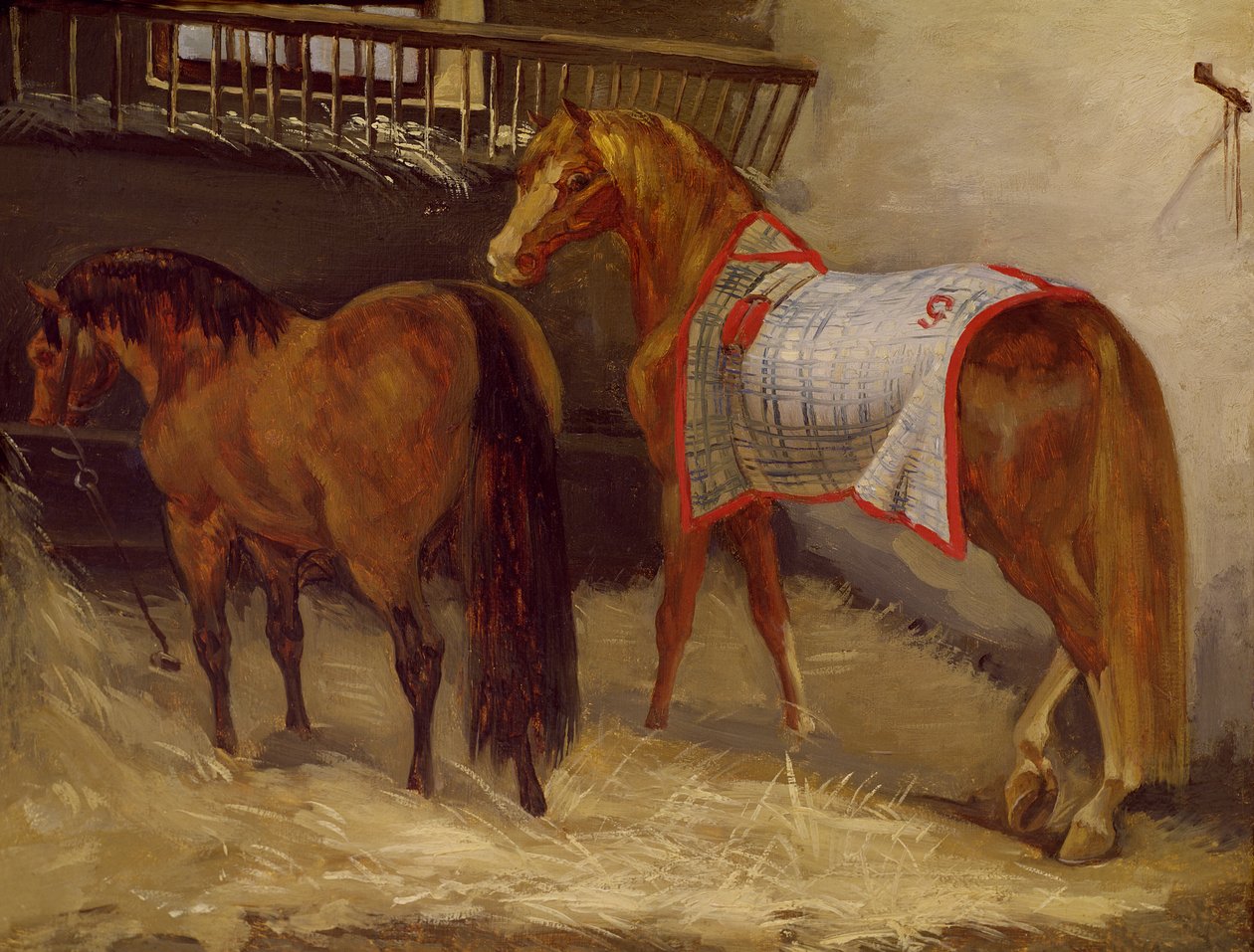 Heste i staldene af Theodore Gericault