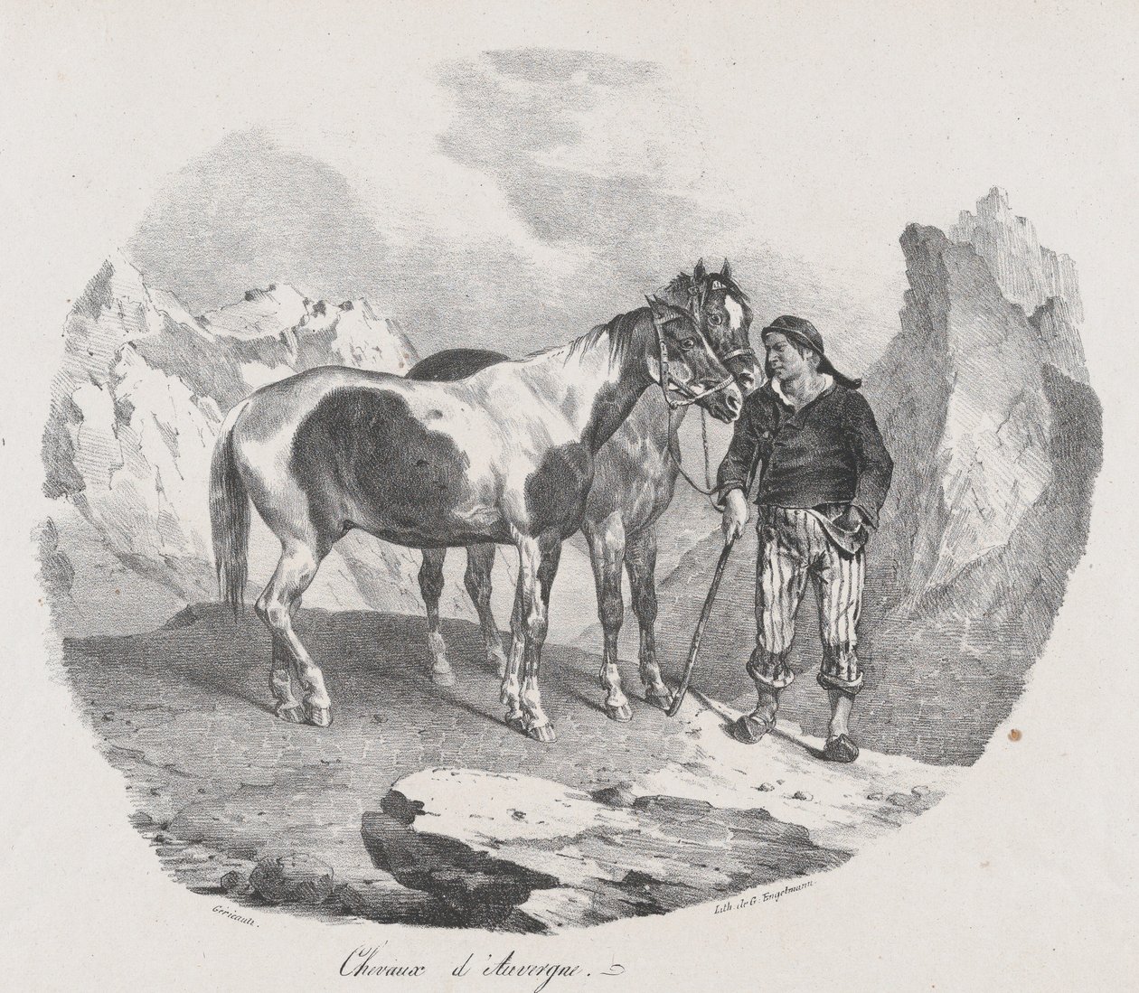Heste i Auvergne, 1822. af Theodore Gericault
