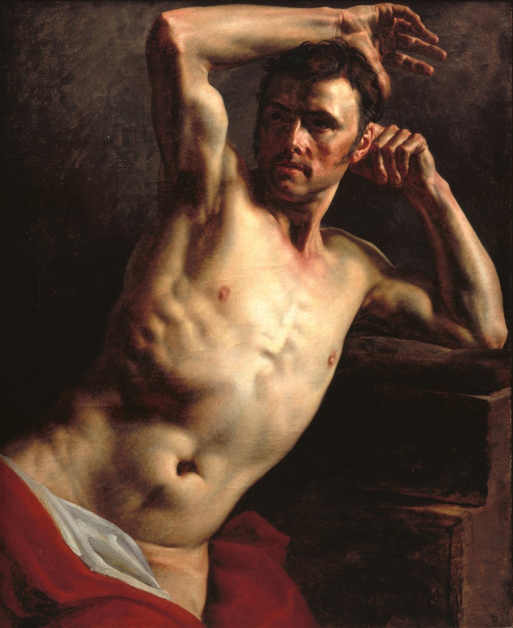 Mandlig nøgen halvlængde af Theodore Gericault