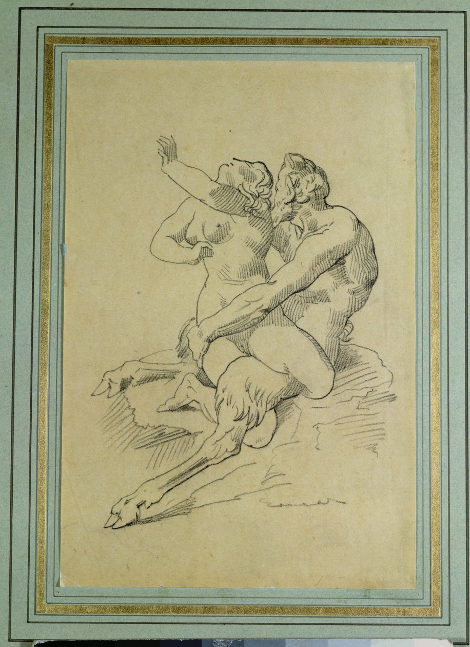 Nymfe og Satyr af Theodore Gericault