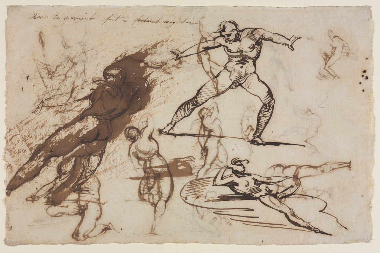 Skitseark recto, 1819. af Theodore Gericault